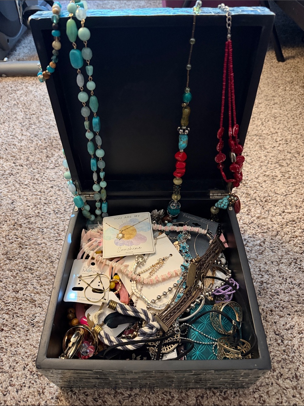 Decorative Box with 75 pieces of Jewelry